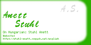 anett stuhl business card